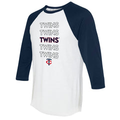 Minnesota Twins Tiny Turnip Women's Stacked 3/4-Sleeve Raglan T-Shirt - MLB