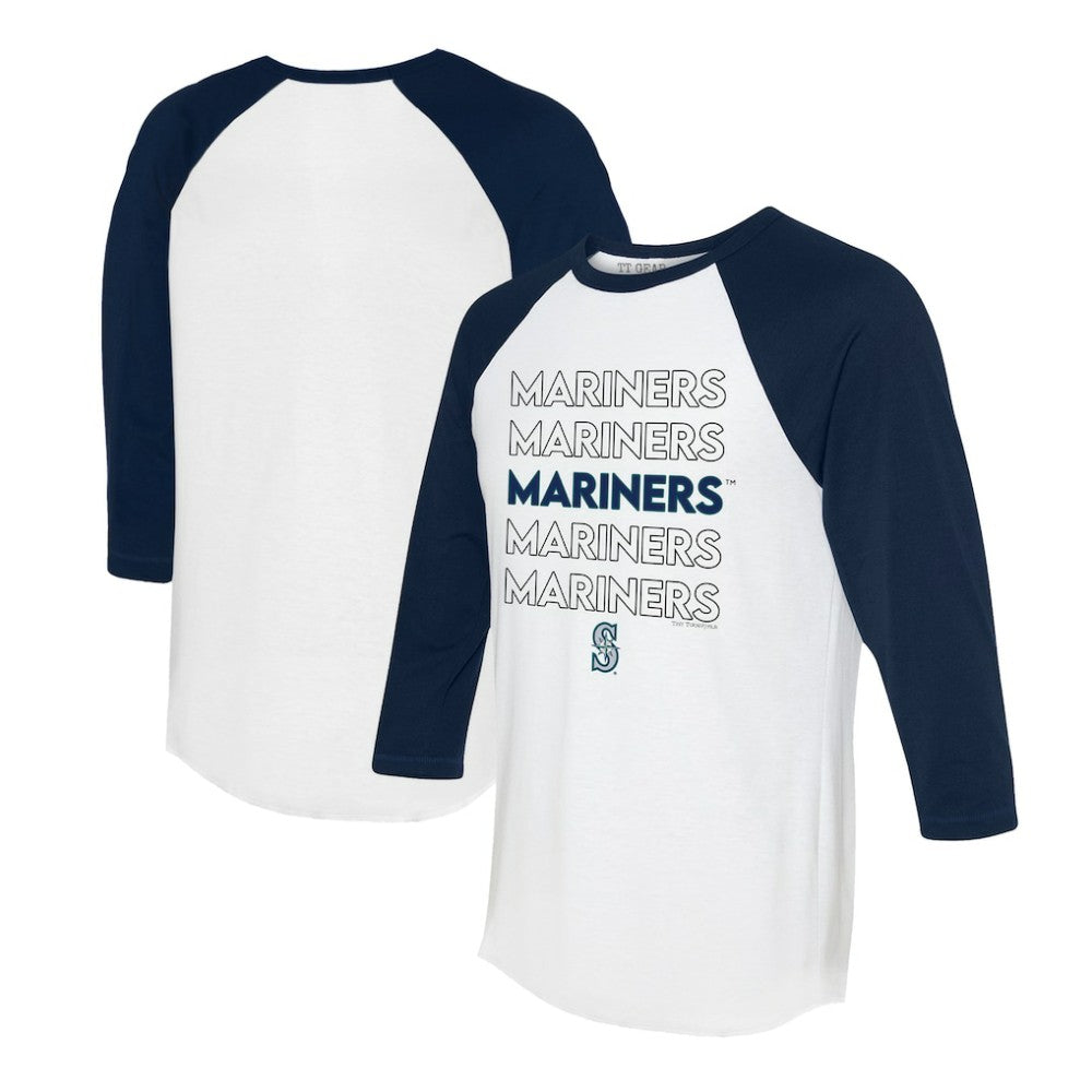 Seattle Mariners Tiny Turnip Women's Stacked 3/4-Sleeve Raglan T-Shirt - MLB