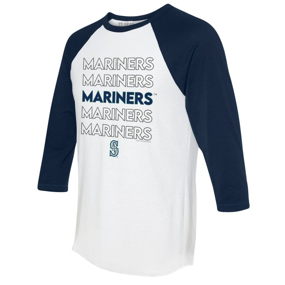 Seattle Mariners Tiny Turnip Women's Stacked 3/4-Sleeve Raglan T-Shirt - MLB