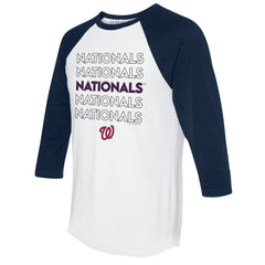 Washington Nationals Tiny Turnip Unisex Stacked 3/4-Sleeve Raglan T-Shirt - MLB