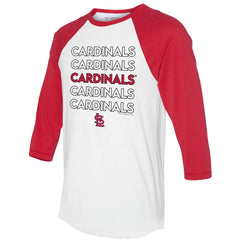 St. Louis Cardinals Tiny Turnip Unisex Stacked 3/4-Sleeve Raglan T-Shirt - MLB