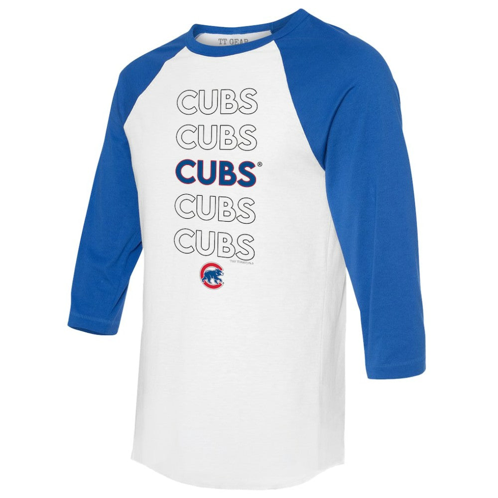 Chicago Cubs Tiny Turnip Unisex Stacked 3/4-Sleeve Raglan T-Shirt - MLB
