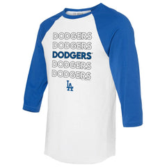 Los Angeles Dodgers Tiny Turnip Unisex Stacked 3/4-Sleeve Raglan T-Shirt - MLB