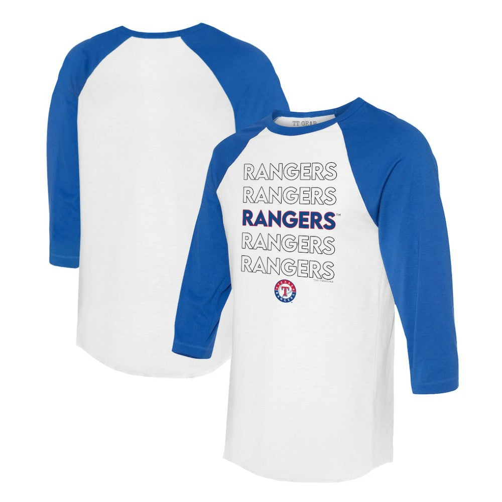 Texas Rangers Tiny Turnip Unisex Stacked 3/4-Sleeve Raglan T-Shirt - MLB