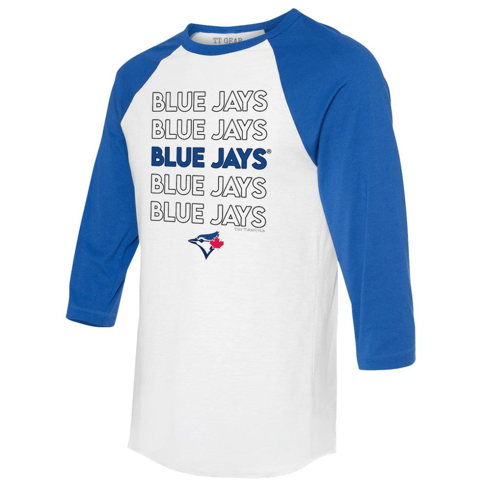 Toronto Blue Jays Tiny Turnip Unisex Stacked 3/4-Sleeve Raglan T-Shirt - MLB