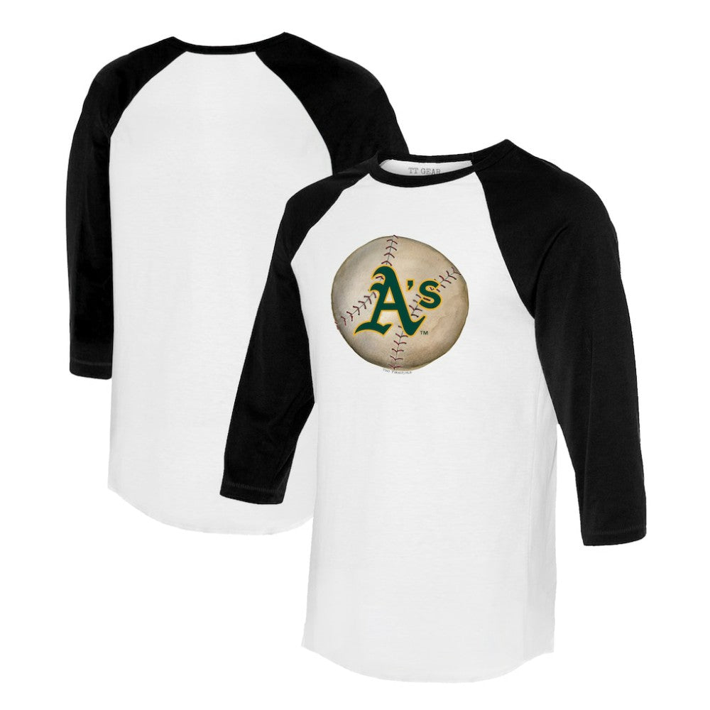 Athletics Tiny Turnip Unisex Stitched Baseball 3/4-Sleeve Raglan T-Shirt - MLB