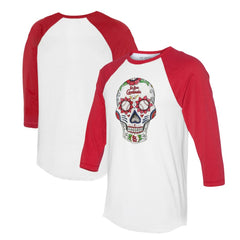 St. Louis Cardinals Tiny Turnip Unisex Sugar Skull 3/4-Sleeve Raglan T-Shirt - MLB