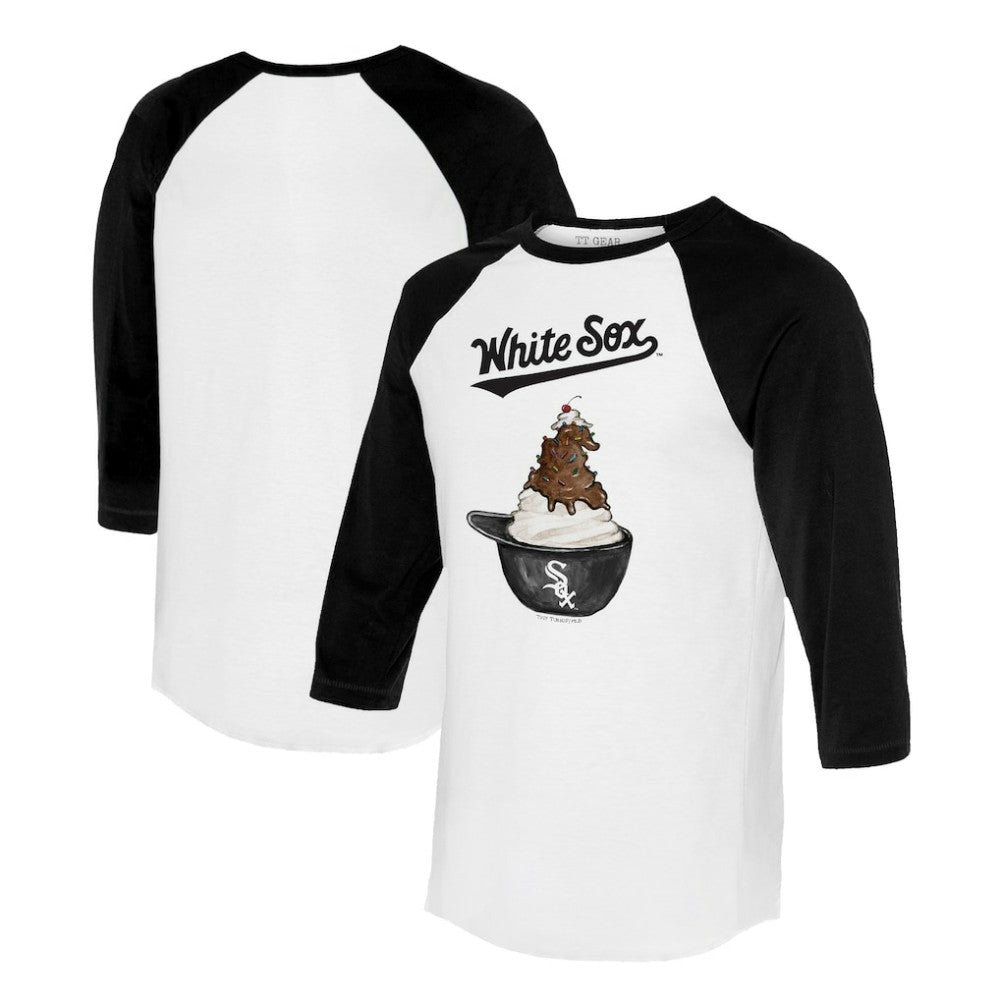 Chicago White Sox Tiny Turnip Unisex Sundae Helmet 3/4-Sleeve Raglan T-Shirt - MLB