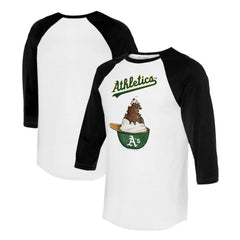 Athletics Tiny Turnip Unisex Sundae Helmet 3/4-Sleeve Raglan T-Shirt - MLB