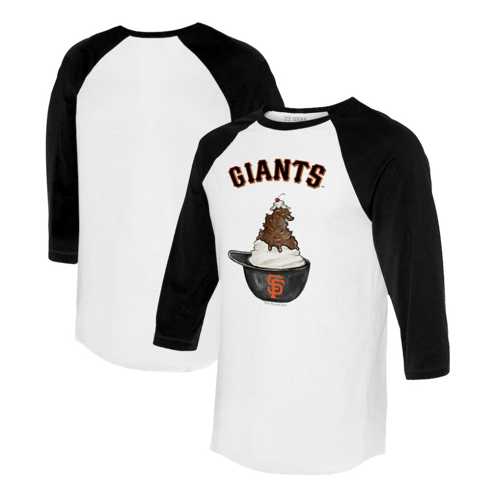 San Francisco Giants Tiny Turnip Unisex Sundae Helmet 3/4-Sleeve Raglan T-Shirt - MLB