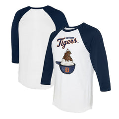 Detroit Tigers Tiny Turnip Unisex Sundae Helmet 3/4-Sleeve Raglan T-Shirt - MLB