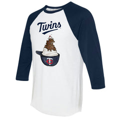 Minnesota Twins Tiny Turnip Unisex Sundae Helmet 3/4-Sleeve Raglan T-Shirt - MLB