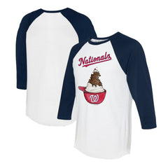 Washington Nationals Tiny Turnip Unisex Sundae Helmet 3/4-Sleeve Raglan T-Shirt - MLB