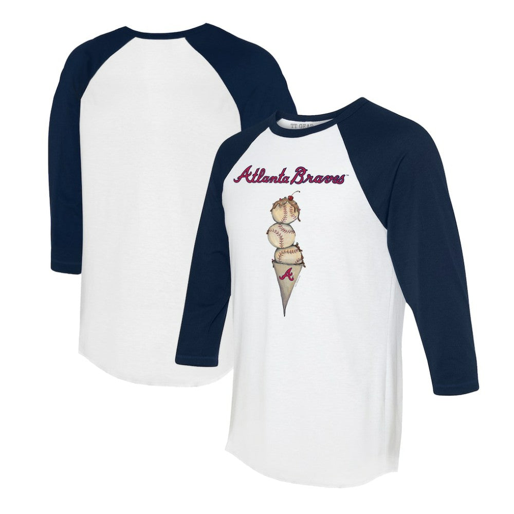 Atlanta Braves Tiny Turnip Unisex Triple Scoop 3/4-Sleeve Raglan T-Shirt - MLB