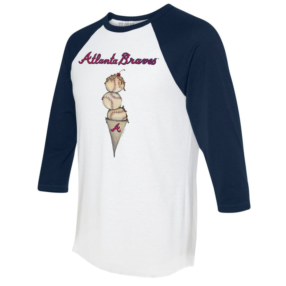 Atlanta Braves Tiny Turnip Unisex Triple Scoop 3/4-Sleeve Raglan T-Shirt - MLB