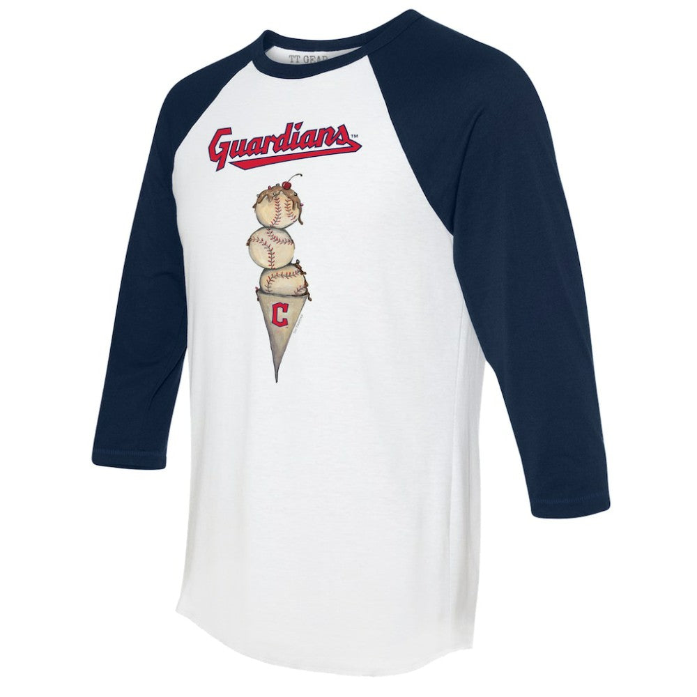 Cleveland Guardians Tiny Turnip Unisex Triple Scoop 3/4-Sleeve Raglan T-Shirt - MLB