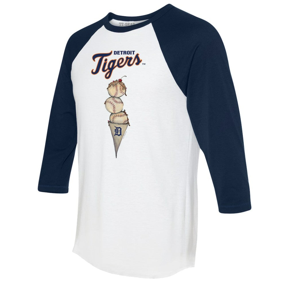 Detroit Tigers Tiny Turnip Unisex Triple Scoop 3/4-Sleeve Raglan T-Shirt - MLB