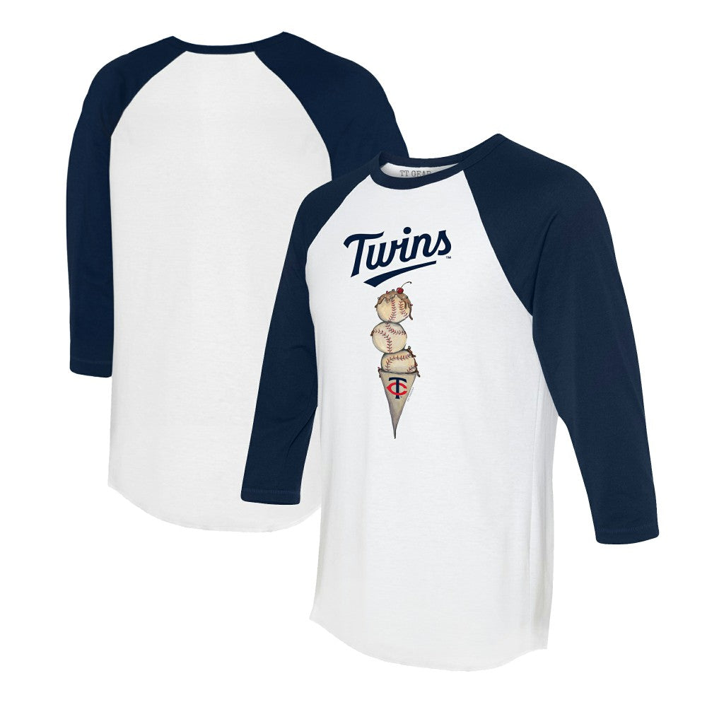 Minnesota Twins Tiny Turnip Unisex Triple Scoop 3/4-Sleeve Raglan T-Shirt - MLB