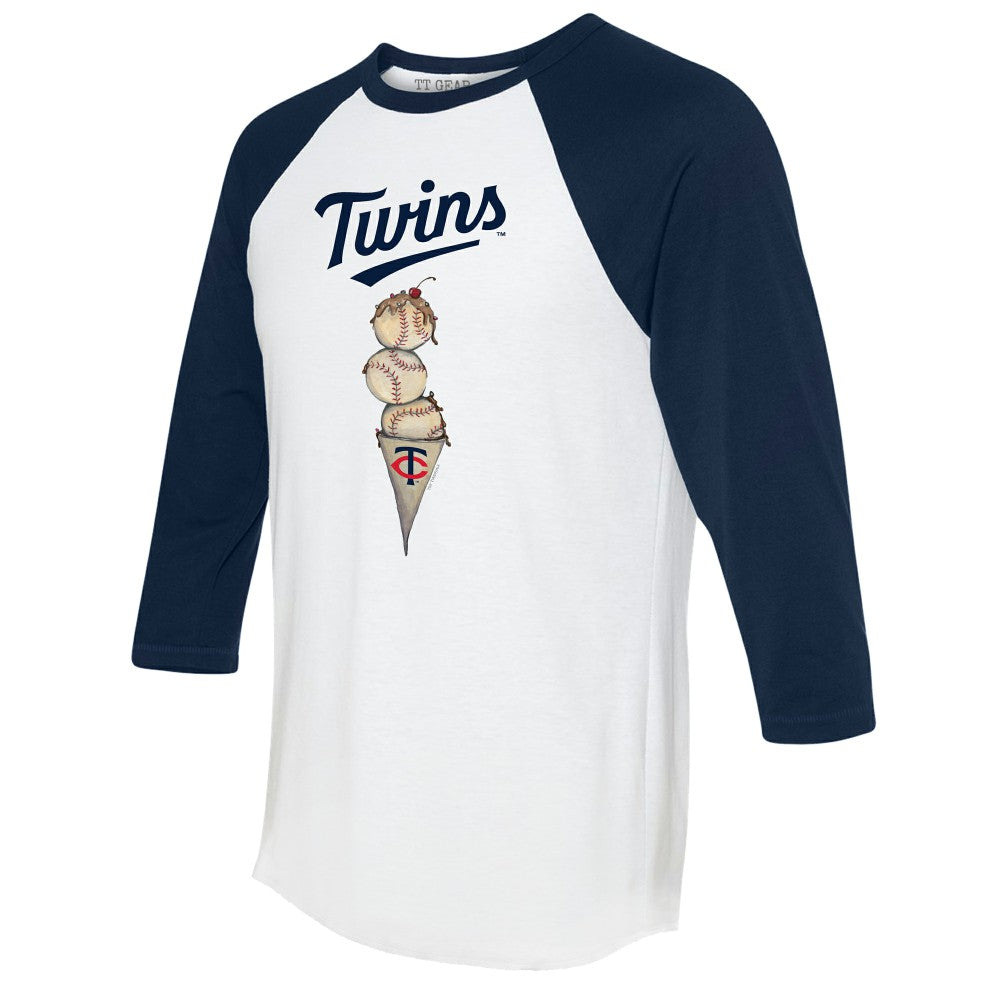 Minnesota Twins Tiny Turnip Unisex Triple Scoop 3/4-Sleeve Raglan T-Shirt - MLB