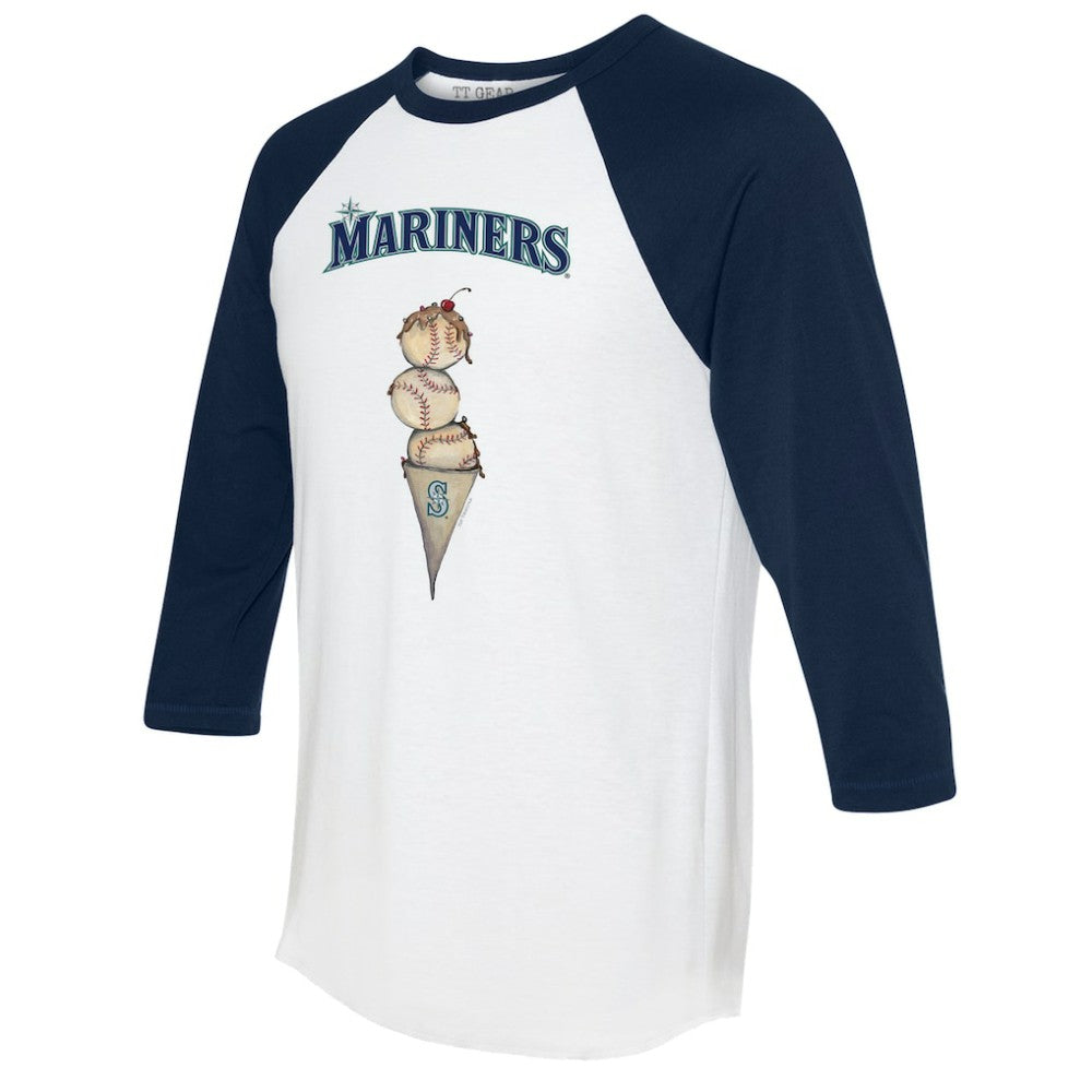 Seattle Mariners Tiny Turnip Unisex Triple Scoop 3/4-Sleeve Raglan T-Shirt - MLB