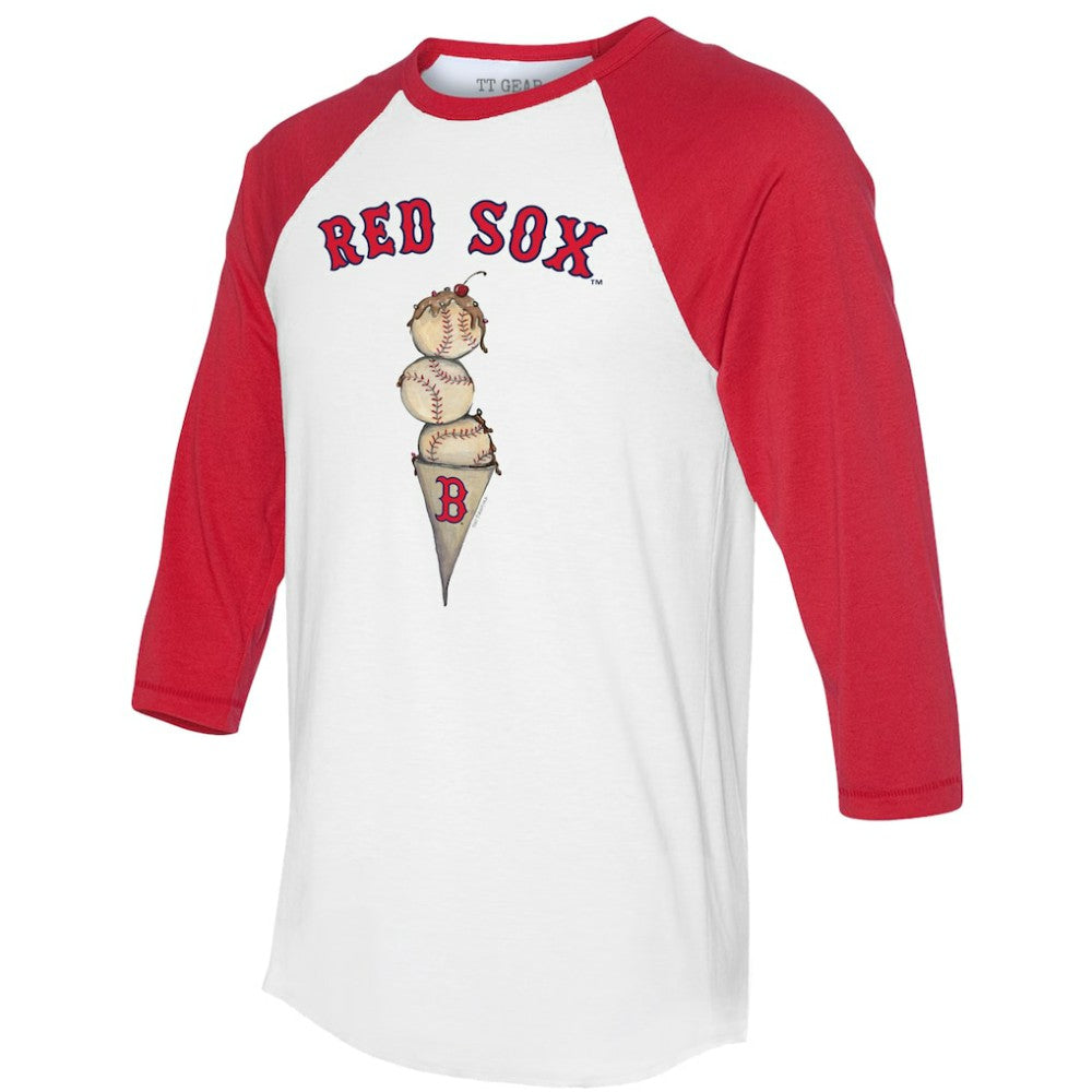 Boston Red Sox Tiny Turnip Unisex Triple Scoop 3/4-Sleeve Raglan T-Shirt - MLB