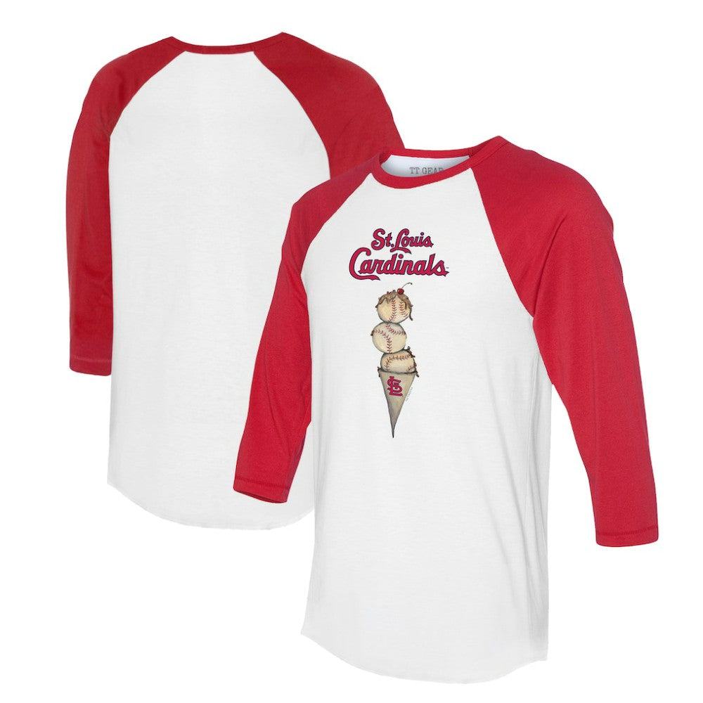 St. Louis Cardinals Tiny Turnip Unisex Triple Scoop 3/4-Sleeve Raglan T-Shirt - MLB