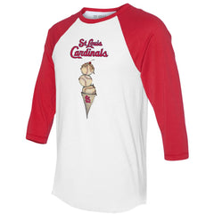 St. Louis Cardinals Tiny Turnip Unisex Triple Scoop 3/4-Sleeve Raglan T-Shirt - MLB