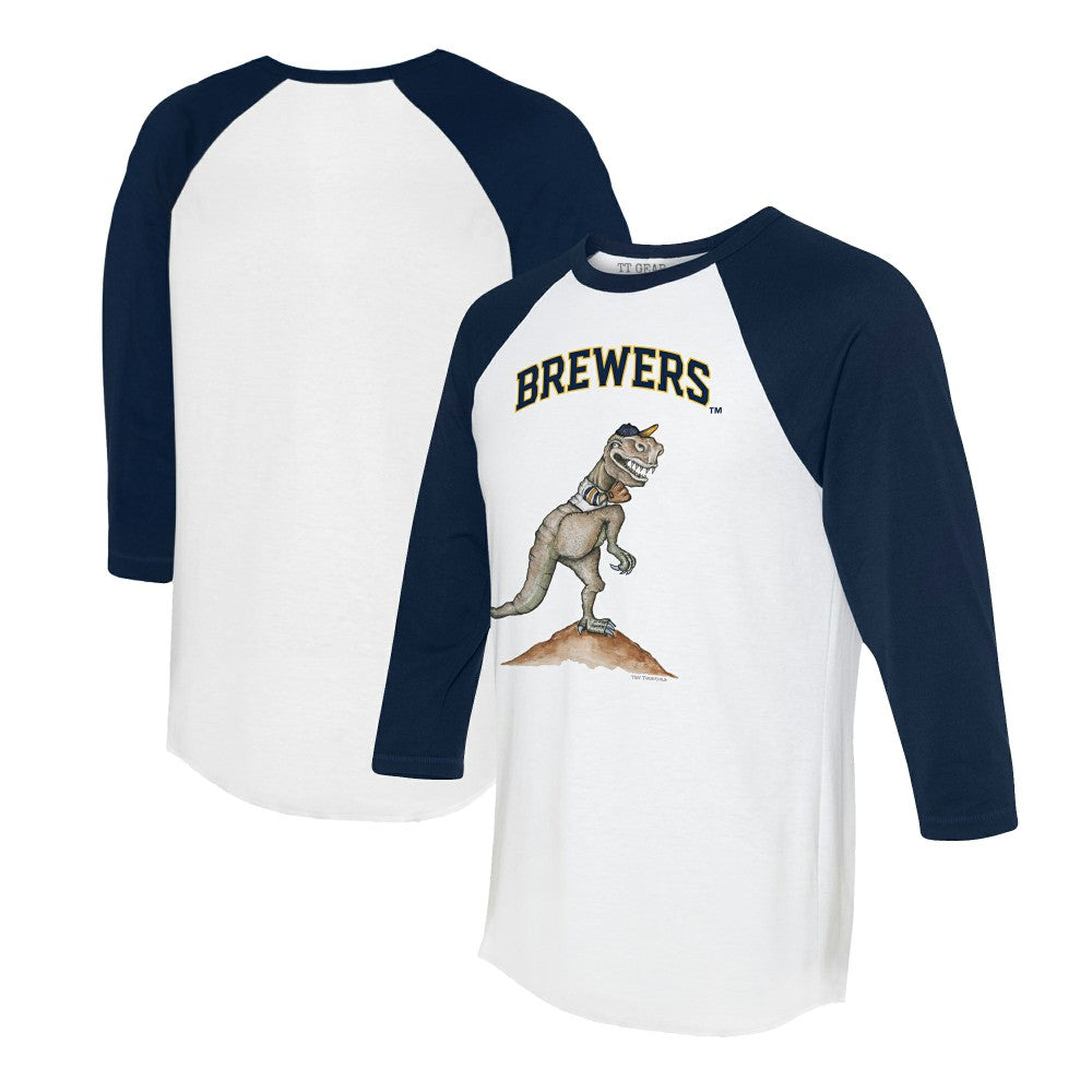 Milwaukee Brewers Tiny Turnip Unisex TT Rex 3/4-Sleeve Raglan T-Shirt - MLB
