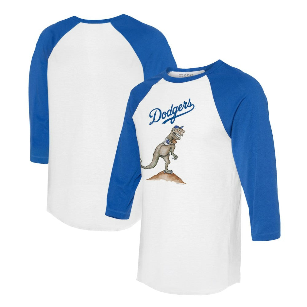 Los Angeles Dodgers Tiny Turnip Unisex TT Rex 3/4-Sleeve Raglan T-Shirt - MLB