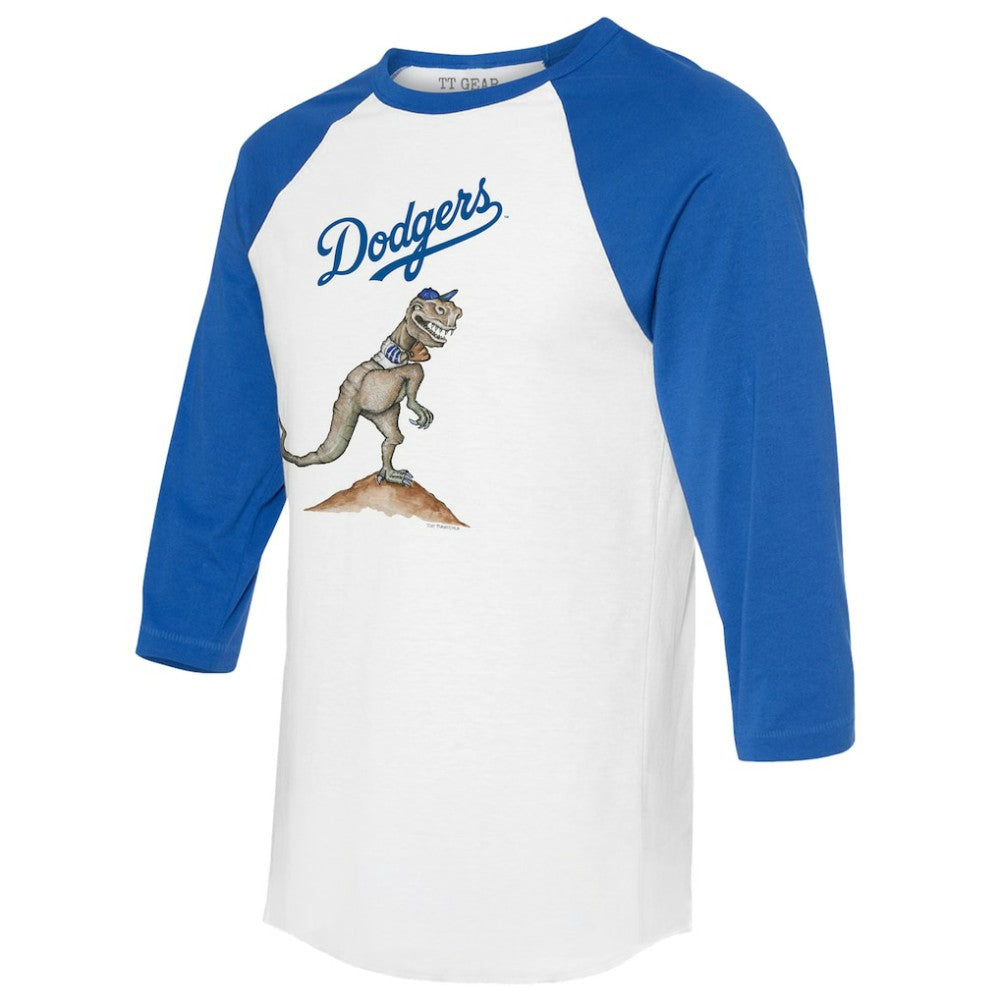 Los Angeles Dodgers Tiny Turnip Unisex TT Rex 3/4-Sleeve Raglan T-Shirt - MLB