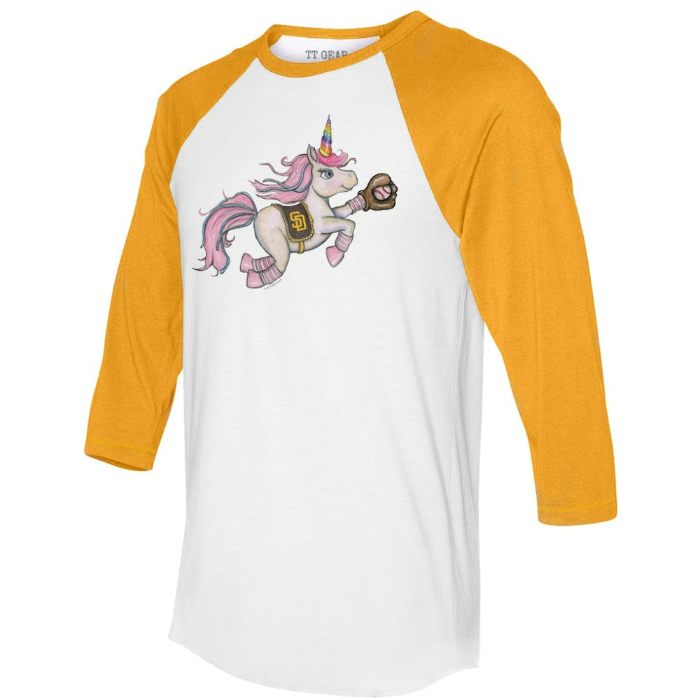 San Diego Padres Tiny Turnip Unisex Unicorn 3/4-Sleeve Raglan T-Shirt - MLB