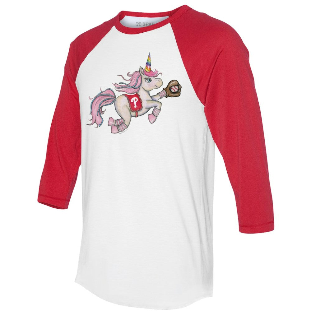 Philadelphia Phillies Tiny Turnip Unisex Unicorn 3/4-Sleeve Raglan T-Shirt - MLB