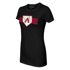Arizona Diamondbacks Tiny Turnip Women's Base Stripe T-Shirt - MLB