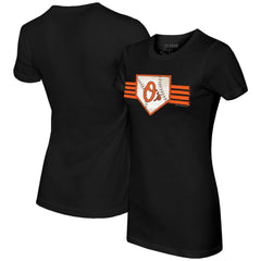 Baltimore Orioles Tiny Turnip Women's Base Stripe T-Shirt - MLB