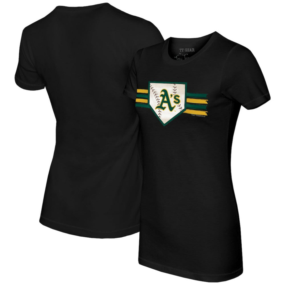 Athletics Tiny Turnip Women's Base Stripe T-Shirt - MLB