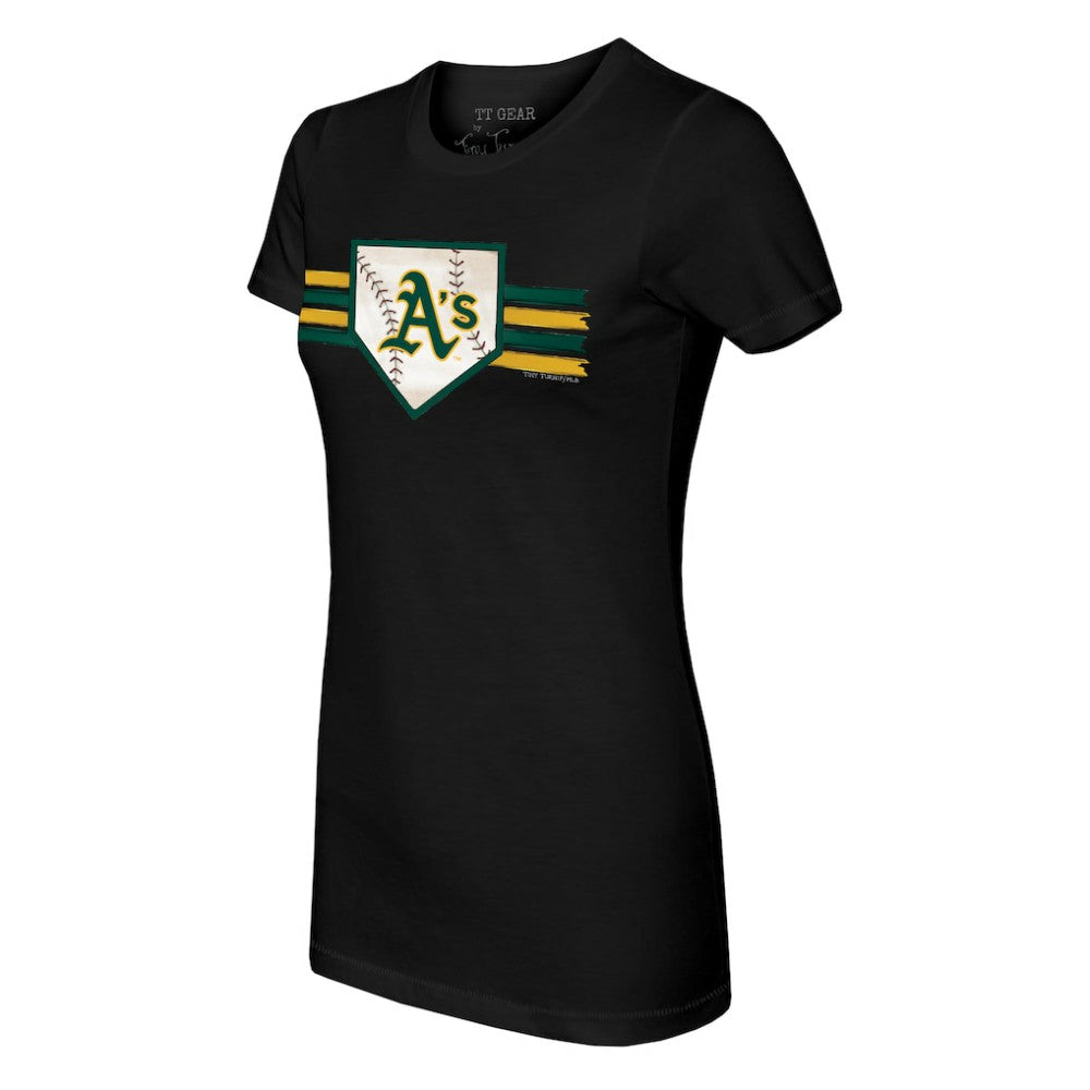 Athletics Tiny Turnip Women's Base Stripe T-Shirt - MLB