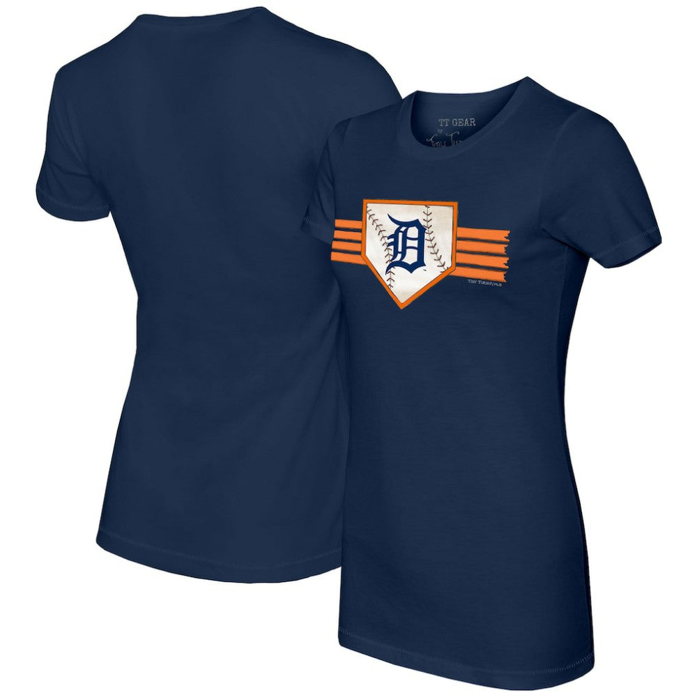 Detroit Tigers Tiny Turnip Women's Base Stripe T-Shirt - MLB