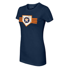 Houston Astros Tiny Turnip Women's Base Stripe T-Shirt - MLB