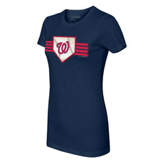 Washington Nationals Tiny Turnip Women's Base Stripe T-Shirt - MLB