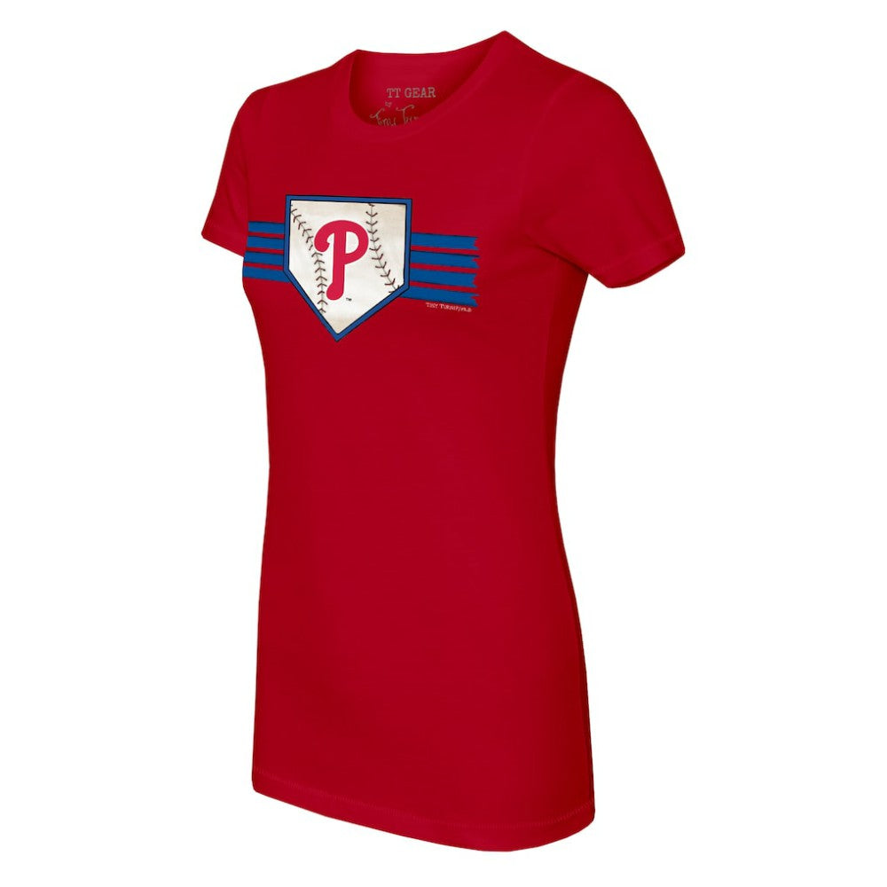 Philadelphia Phillies Tiny Turnip Women's Base Stripe T-Shirt - MLB