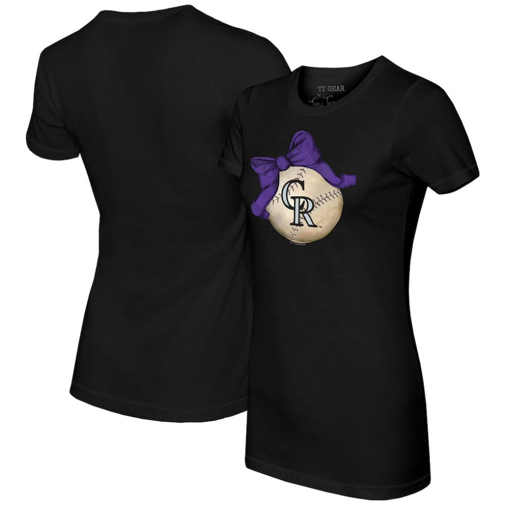 Colorado Rockies Tiny Turnip Women's Baseball Bow T-Shirt - MLB