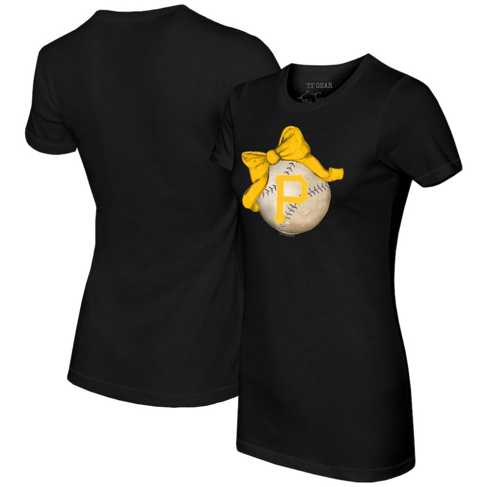 Pittsburgh Pirates Tiny Turnip Women's Baseball Bow T-Shirt - MLB