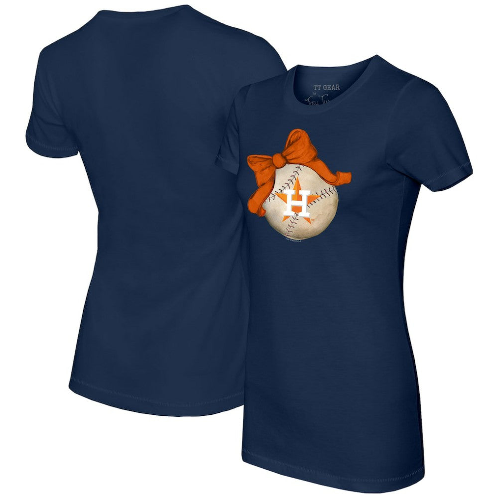 Houston Astros Tiny Turnip Women's Baseball Bow T-Shirt - MLB