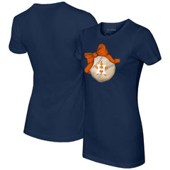 Houston Astros Tiny Turnip Women's Baseball Bow T-Shirt - MLB