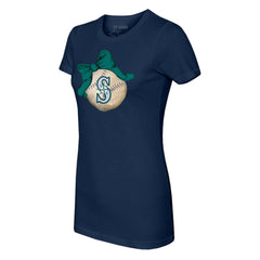 Seattle Mariners Tiny Turnip Women's Baseball Bow T-Shirt - MLB