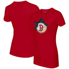 Boston Red Sox Tiny Turnip Women's Baseball Bow T-Shirt - MLB