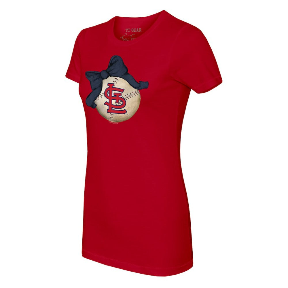 St. Louis Cardinals Tiny Turnip Women's Baseball Bow T-Shirt - MLB