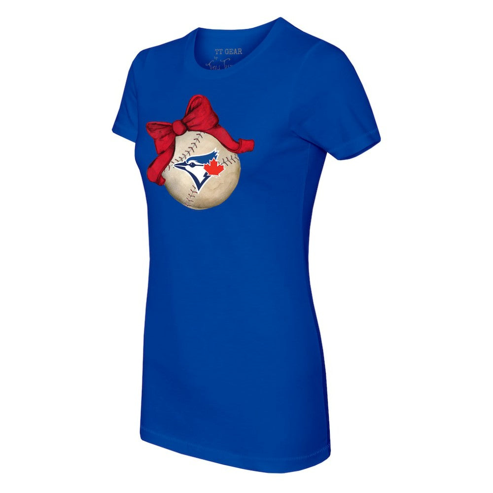 Toronto Blue Jays Tiny Turnip Women's Baseball Bow T-Shirt - MLB