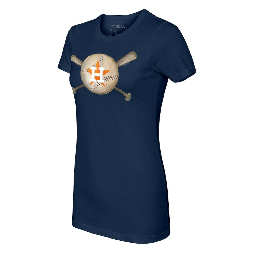 Houston Astros Tiny Turnip Women's Baseball Cross Bats T-Shirt - MLB