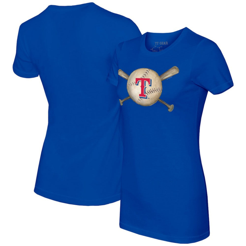 Texas Rangers Tiny Turnip Women's Baseball Cross Bats T-Shirt - MLB